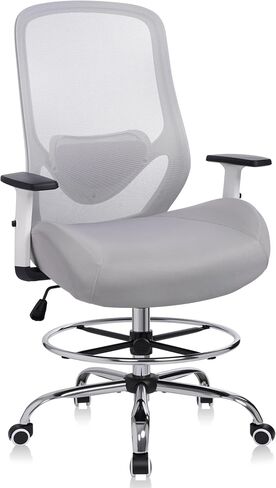 HYLONE 400lbs Drafting Chair Adjustable High Back Computer Office Chair with Lumbar Support Standing Desk Chair Heavy Duty Big Tall Drafting Stool for Artists with Adjustable Footrest in Kuwait