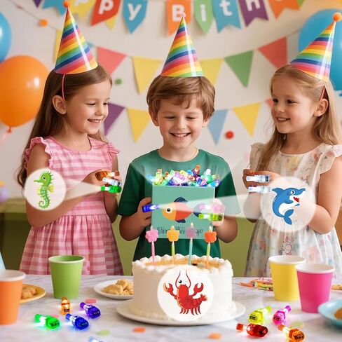32 جهاز كمبيوتر تحت الحفل البحري تفضل أن أضواء الأصابع ، توهج في The Dark Light Up Summer Beach Party Favors للأطفال. in Saudi Arabia