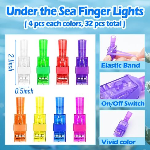 32 جهاز كمبيوتر تحت الحفل البحري تفضل أن أضواء الأصابع ، توهج في The Dark Light Up Summer Beach Party Favors للأطفال. in Saudi Arabia
