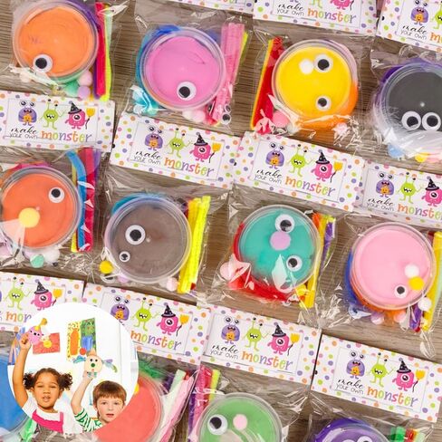Venusfit Halloween Party Party Favors for Kids - 12 PCS DIY Monster Air Dry Clay Craft Kit - جوائز فصول دراسية غير حلوى وعلاج الهالوين بالجملة للأنشطة المنزلية أو المدرسية in Kuwait