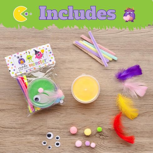 Venusfit Halloween Party Party Favors for Kids - 12 PCS DIY Monster Air Dry Clay Craft Kit - جوائز فصول دراسية غير حلوى وعلاج الهالوين بالجملة للأنشطة المنزلية أو المدرسية in Kuwait