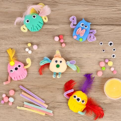 Venusfit Halloween Party Party Favors for Kids - 12 PCS DIY Monster Air Dry Clay Craft Kit - جوائز فصول دراسية غير حلوى وعلاج الهالوين بالجملة للأنشطة المنزلية أو المدرسية in Kuwait