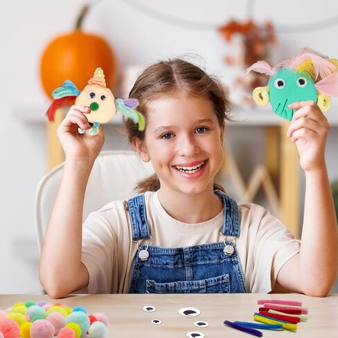 Venusfit Halloween Party Party Favors for Kids - 12 PCS DIY Monster Air Dry Clay Craft Kit - جوائز فصول دراسية غير حلوى وعلاج الهالوين بالجملة للأنشطة المنزلية أو المدرسية in Kuwait
