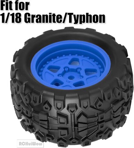RC عجلات وإطارات إطارات الشاحنات ل 1/18 Typhon Granite ، RC عجلات العربات العربات العربات العربات العربات العربات العربات العربات العربات العربات العربات والطاطس لسيارة RC 1/18 ، 4pcs ، الأسود in Saudi Arabia
