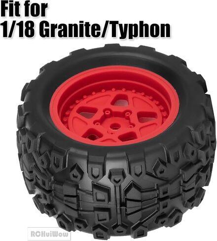 RC عجلات وإطارات إطارات الشاحنات ل 1/18 Typhon Granite ، RC عجلات العربات العربات العربات العربات العربات العربات العربات العربات العربات العربات العربات والطاطس لسيارة RC 1/18 ، 4pcs ، الأسود in Kuwait