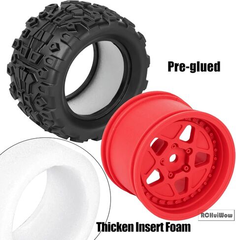 RC عجلات وإطارات إطارات الشاحنات ل 1/18 Typhon Granite ، RC عجلات العربات العربات العربات العربات العربات العربات العربات العربات العربات العربات العربات والطاطس لسيارة RC 1/18 ، 4pcs ، الأسود in Kuwait