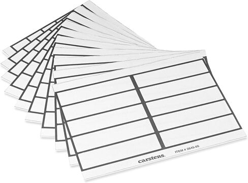 Carstens Adhesive Binder Labels, 5 3/8" x 1 3/8", Stickers for 1.5" – 4" Ring Binder Spines, Inkjet and Laser Printer Compatible, White, 20 Sheets, 10 Labels Per Sheet in Saudi Arabia
