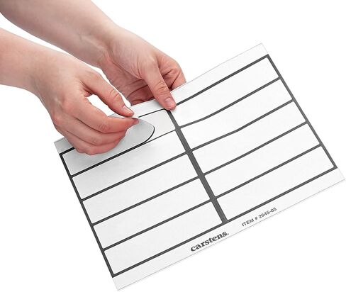Carstens Adhesive Binder Labels, 5 3/8" x 1 3/8", Stickers for 1.5" – 4" Ring Binder Spines, Inkjet and Laser Printer Compatible, White, 20 Sheets, 10 Labels Per Sheet in Saudi Arabia