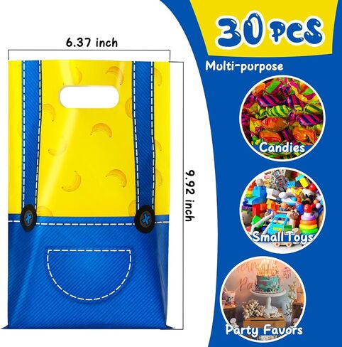 Salacool 30 مجموعة أكياس Goodie الصفراء ، حقائب الهدايا لصالح حفلة عيد الميلاد ، حقيبة الهالوين لزخارف حفلة عيد الميلاد in Kuwait