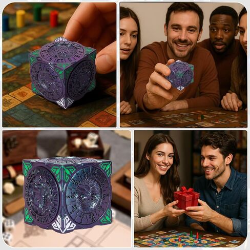 DND Spinner Dice-7-in-1 Metal Dice مع تصميم Dragon ثلاثي الأبعاد | تصميم الدوار الفريد للأبراج المحصنة والتنين | Fantasy RPG Polyhedral Dice تم تعيينه لـ D&D Players & DM (الفضة الملطخة بالدم) in Kuwait