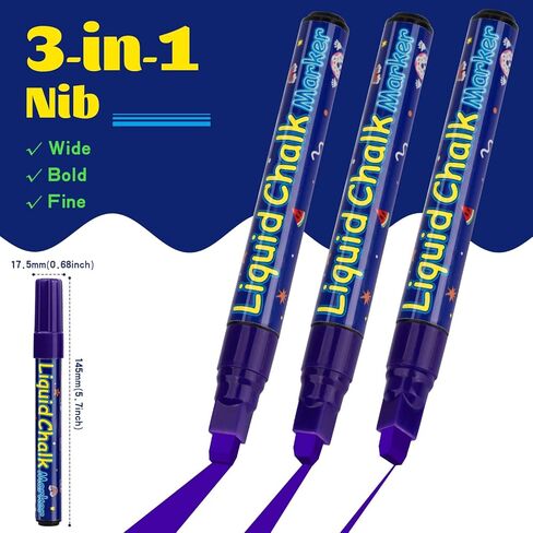 8 PCS علامات الطباشير السائلة - ألوان متنوعة 7 مم ، علامات قابلة للغسل للسيارات والزجاج والطباشير والملصقات والأعمال in Kuwait