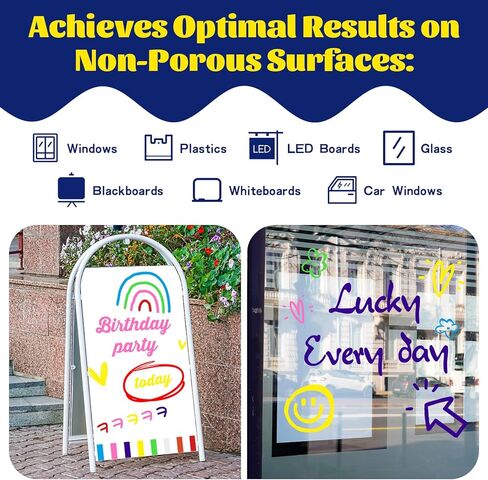 8 PCS علامات الطباشير السائلة - ألوان متنوعة 7 مم ، علامات قابلة للغسل للسيارات والزجاج والطباشير والملصقات والأعمال in Kuwait