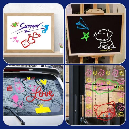 8 PCS علامات الطباشير السائلة - ألوان متنوعة 7 مم ، علامات قابلة للغسل للسيارات والزجاج والطباشير والملصقات والأعمال in Kuwait