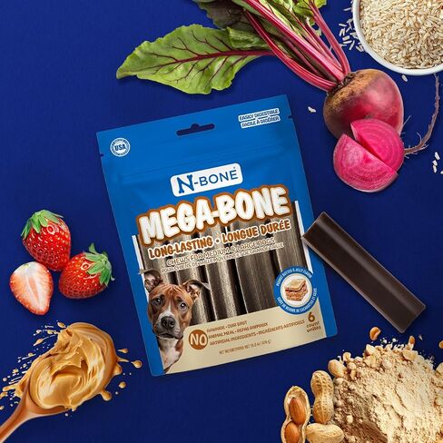 N-Bone Mega-Bone Long-Ulsting Cogs ، نكهة الكعك من Blueberry Pumpkin ، 6count ، 16.8 أوقية in Saudi Arabia