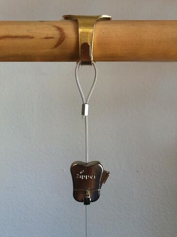 STAS Moulding Hook Gold/Brass Look + perlon Cord with Loop 150 cm (59") + Zipper in Saudi Arabia