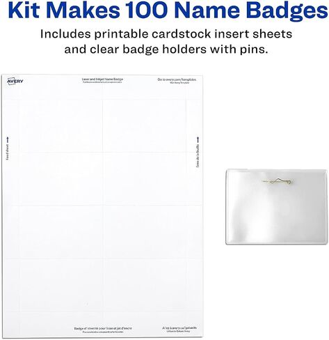 Avery 74549 Name Badge Kit ، Easy PKT ، PIN ، تحميل أعلى ، 2-1/4 بوصة x3-1/2 بوصة ، 100/bx ، نحن in Saudi Arabia