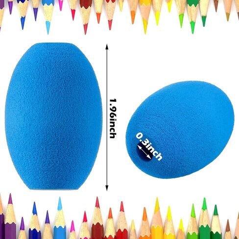 Outus 12 Pieces Egg Pencil Pen Grips Adults Egg Handwriting Grips Pen Stylus Foam Writing Aid Soft Cushioned Foam for Handwriting, Drawing Adults Right or Left Handed Use (Assorted Color) in Saudi Arabia