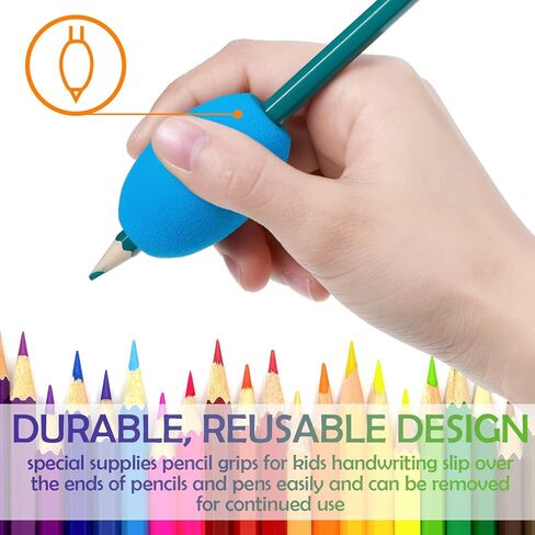 Outus 12 Pieces Egg Pencil Pen Grips Adults Egg Handwriting Grips Pen Stylus Foam Writing Aid Soft Cushioned Foam for Handwriting, Drawing Adults Right or Left Handed Use (Assorted Color) in Saudi Arabia