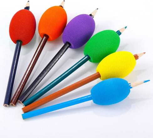 Outus 12 Pieces Egg Pencil Pen Grips Adults Egg Handwriting Grips Pen Stylus Foam Writing Aid Soft Cushioned Foam for Handwriting, Drawing Adults Right or Left Handed Use (Assorted Color) in Saudi Arabia