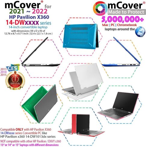 حالة McOver متوافقة مع 2021 ~ 2022 14 "HP Pavilion X360 14-DWXXXX Series 2-in-1 الكمبيوتر المحمول القابل للتحويل فقط (لا تركيب نماذج HP أخرى)-Clear in Saudi Arabia