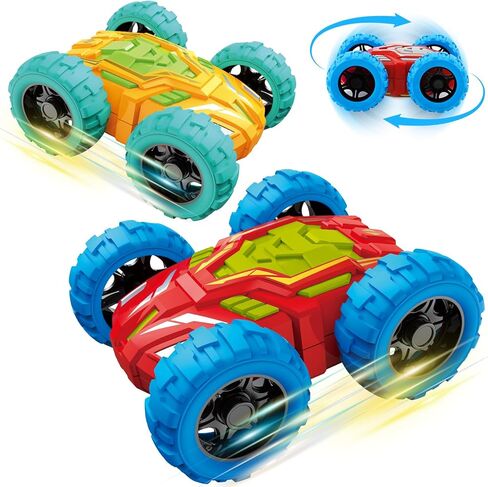 Toddlers Car Toys for 1-3, Toys Cars for Ages 2-4, Double-Sided Monster Truck Toys, Stunt Push and Go Friction Cars, 3 Year Old Boy Toys, Toy Cars for 2 3 4 5 6 Year Old Boy Christmas Birthday Gift in Saudi Arabia