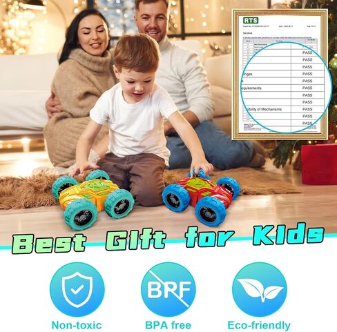 Toddlers Car Toys for 1-3, Toys Cars for Ages 2-4, Double-Sided Monster Truck Toys, Stunt Push and Go Friction Cars, 3 Year Old Boy Toys, Toy Cars for 2 3 4 5 6 Year Old Boy Christmas Birthday Gift in Saudi Arabia
