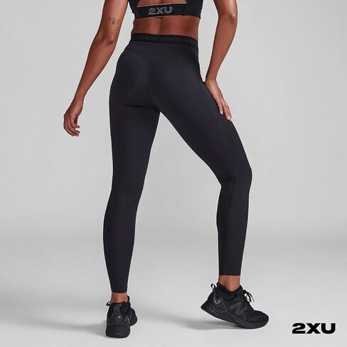 2XU Women's Form Stash Hi-Rise Compression Tight - Performance Activewear for Training, Improved Recovery - Black/Black in Kuwait