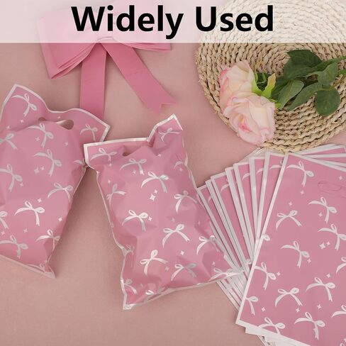30pcs Pink Bow Goodie Bags, Cute Bow Plastic Gift Pouches Bow-Themed Party Favor Bags for Birthday Parties and Themed Events in Saudi Arabia