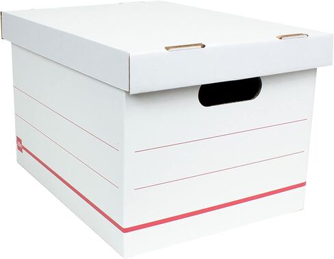 Office Depot® Brand Standard-Duty Corrugated Storage Boxes, Letter/Legal Size, 15" x 12" x 10", 60% Recycled, White/Red, Pack Of 15 in Saudi Arabia