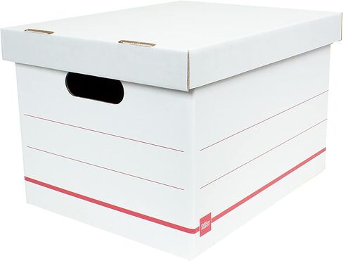 Office Depot® Brand Standard-Duty Corrugated Storage Boxes, Letter/Legal Size, 15" x 12" x 10", 60% Recycled, White/Red, Pack Of 15 in Saudi Arabia
