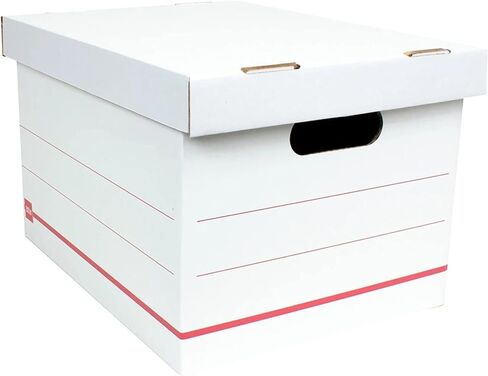 Office Depot® Brand Standard-Duty Corrugated Storage Boxes, Letter/Legal Size, 15" x 12" x 10", 60% Recycled, White/Red, Pack Of 15 in Saudi Arabia