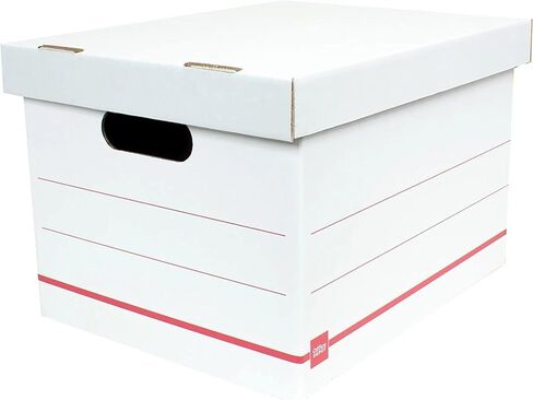 Office Depot® Brand Standard-Duty Corrugated Storage Boxes, Letter/Legal Size, 15" x 12" x 10", 60% Recycled, White/Red, Pack Of 15 in Saudi Arabia