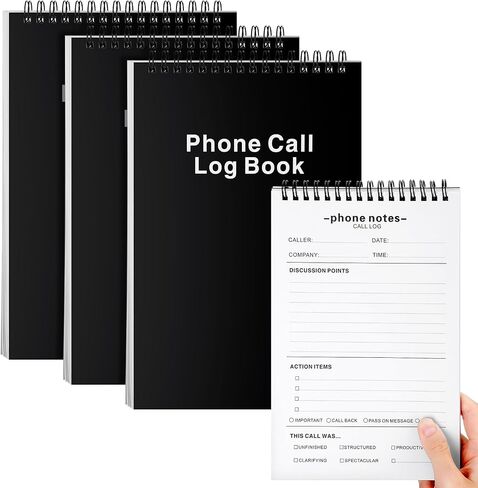 Faccito 3 Pcs Call Log Notepad for Work Phone Log Book for Office with Notes Phone Message Book with Action Items-Phone Call to Do List for Work 80 Sheets in Saudi Arabia