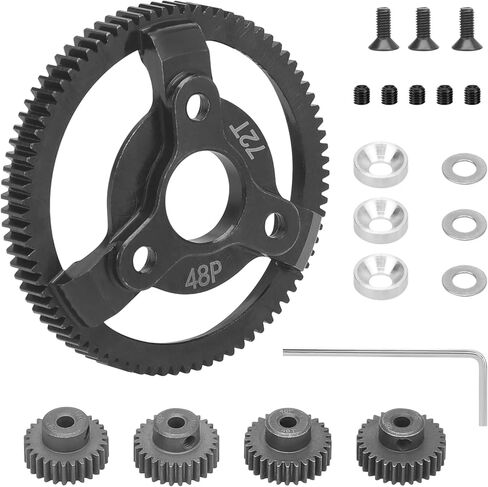 daitoku 48P 72T Hardened Steel Spur Gear Transmission Gears with 27T 28T 29T 30T Pinion Gear for Traxxas 2WD Slash Stampede Rustler 2WD Bandit VXL XL-5 F-150 SVT 1/10 RC Car in Saudi Arabia