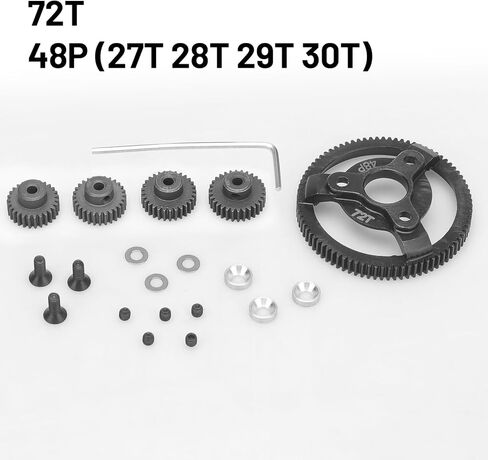 daitoku 48P 72T Hardened Steel Spur Gear Transmission Gears with 27T 28T 29T 30T Pinion Gear for Traxxas 2WD Slash Stampede Rustler 2WD Bandit VXL XL-5 F-150 SVT 1/10 RC Car in Saudi Arabia