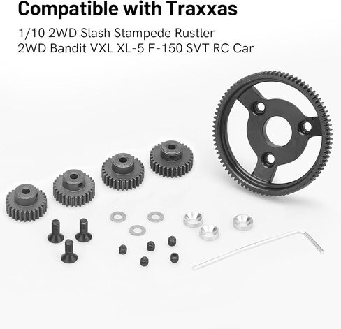 daitoku 48P 72T Hardened Steel Spur Gear Transmission Gears with 27T 28T 29T 30T Pinion Gear for Traxxas 2WD Slash Stampede Rustler 2WD Bandit VXL XL-5 F-150 SVT 1/10 RC Car in Saudi Arabia
