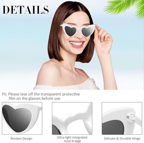 50 Pairs Heart Shaped Sunglasses Vintage Heart Sunglasses Bride Sunglasses Women's Sunglasses Retro Glasses for Wedding in Saudi Arabia