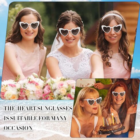 50 Pairs Heart Shaped Sunglasses Vintage Heart Sunglasses Bride Sunglasses Women's Sunglasses Retro Glasses for Wedding in Saudi Arabia