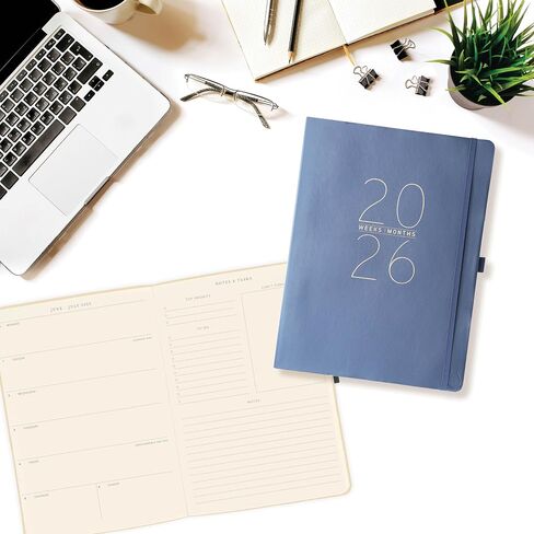 Graphique 2026 Apollo Business Planner | 18 Month Organizer, July 2025 - Dec. 2026 | Weekly & Monthly Spreads | To-Do List & Note Pages | Pen Loop | Vegan Leather | Sage Peanuts Typewriter | 6" x 8" in Kuwait