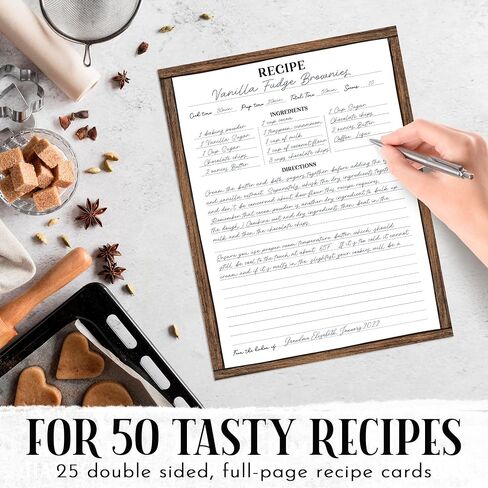 Kitchen Recipe Binder 11 x 12" - Wooden Pizza Peel Design with "My Favorite Recipes" Cover, 25 Clear Pages, 25 Recipe Sheets, 12 Color Dividers, Conversion Chart, Inspirational Quote on Back in Saudi Arabia