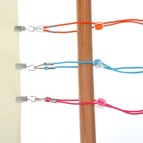 Mabor 24Pcs Cross Stitch Side Clips, Cross-Stitch Fabric Holders, High Elasticity Universal Fabric Tension Embroidery Clamp, Adjustable Fastening Clip for Scroll Rod Canvas in Saudi Arabia