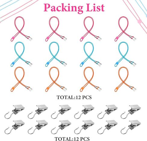 Mabor 24Pcs Cross Stitch Side Clips, Cross-Stitch Fabric Holders, High Elasticity Universal Fabric Tension Embroidery Clamp, Adjustable Fastening Clip for Scroll Rod Canvas in Saudi Arabia