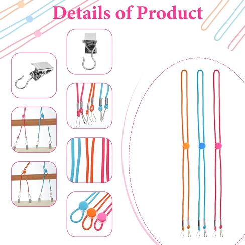 Mabor 24Pcs Cross Stitch Side Clips, Cross-Stitch Fabric Holders, High Elasticity Universal Fabric Tension Embroidery Clamp, Adjustable Fastening Clip for Scroll Rod Canvas in Saudi Arabia