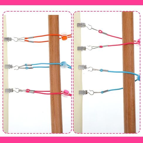 Mabor 24Pcs Cross Stitch Side Clips, Cross-Stitch Fabric Holders, High Elasticity Universal Fabric Tension Embroidery Clamp, Adjustable Fastening Clip for Scroll Rod Canvas in Saudi Arabia