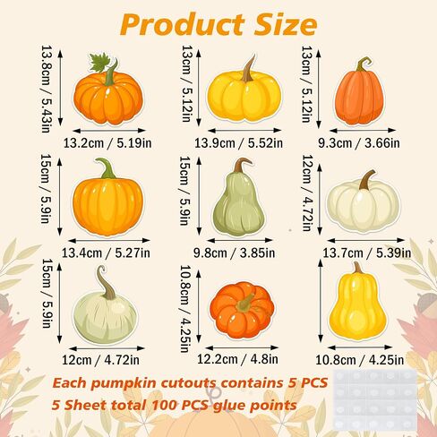 45 PCS Cumpkin Cutouts for Bulletin Board Decoration ، Autumn Pumpkins Cutouts Cumptin Cut Out in Saudi Arabia