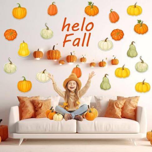 45 PCS Cumpkin Cutouts for Bulletin Board Decoration ، Autumn Pumpkins Cutouts Cumptin Cut Out in Saudi Arabia