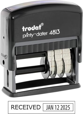 Infusion .375 x 1 Custom Message Dater Self-Inking Stamp (Choose from 17 Ink Colors) in Saudi Arabia