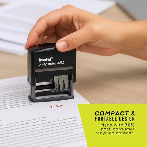 Infusion .375 x 1 Custom Message Dater Self-Inking Stamp (Choose from 17 Ink Colors) in Saudi Arabia