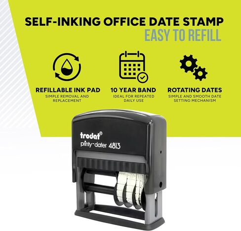 Infusion .375 x 1 Custom Message Dater Self-Inking Stamp (Choose from 17 Ink Colors) in Saudi Arabia
