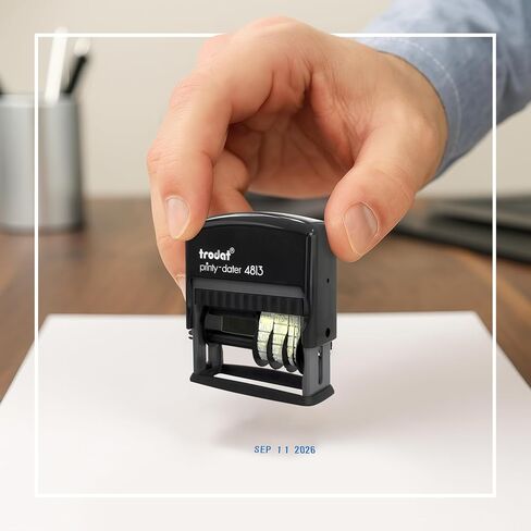 Infusion .375 x 1 Custom Message Dater Self-Inking Stamp (Choose from 17 Ink Colors) in Saudi Arabia